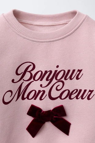 Толстовка с бантом и велюром- Заказать в России