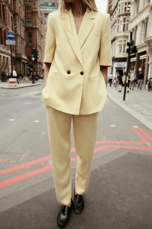 Купить Zara Текстурный блейзер с короткими рукавами