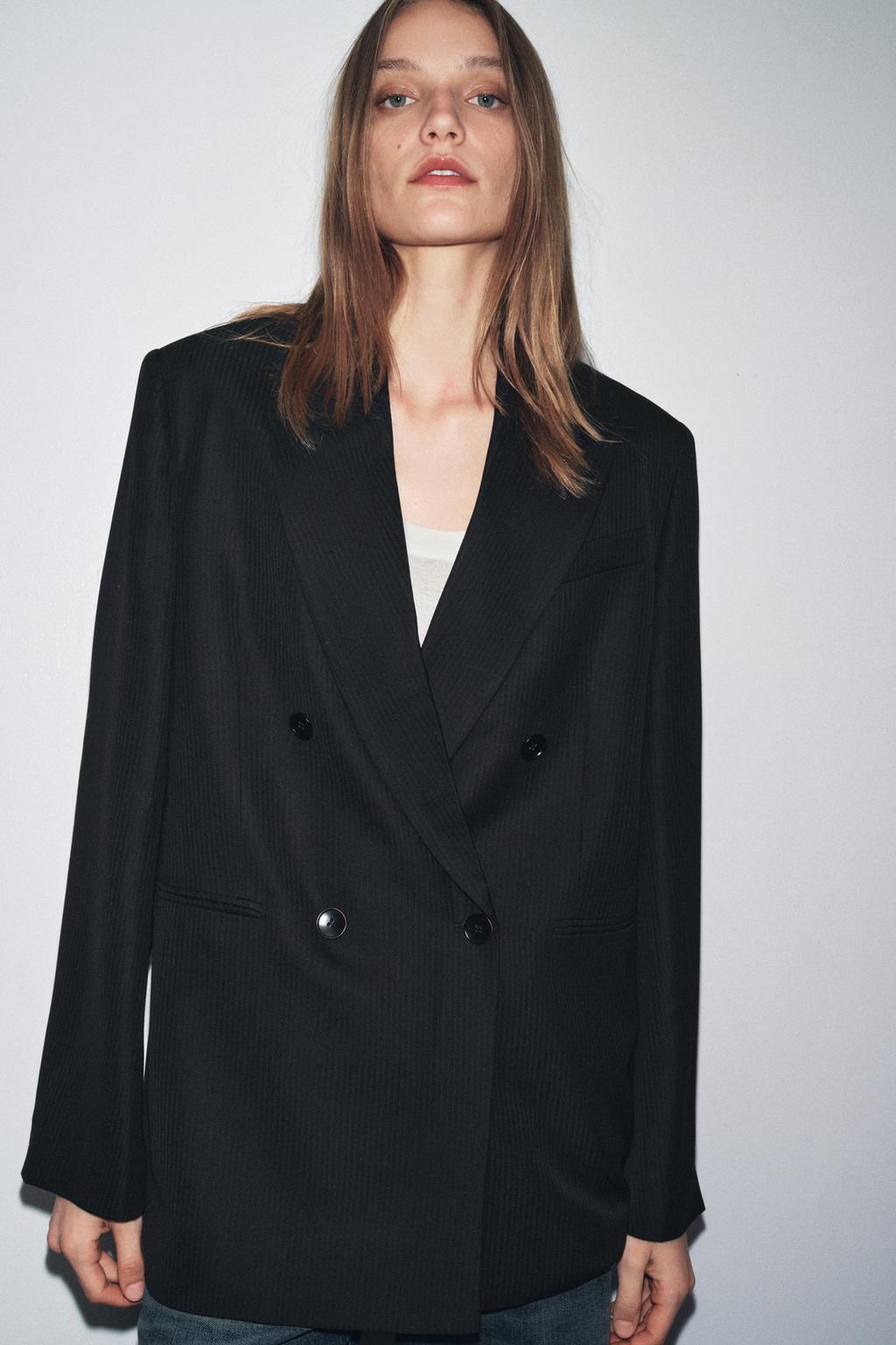 LIMITED EDITION ZW COLLECTION STRIPED WOOL BLEND BLAZER