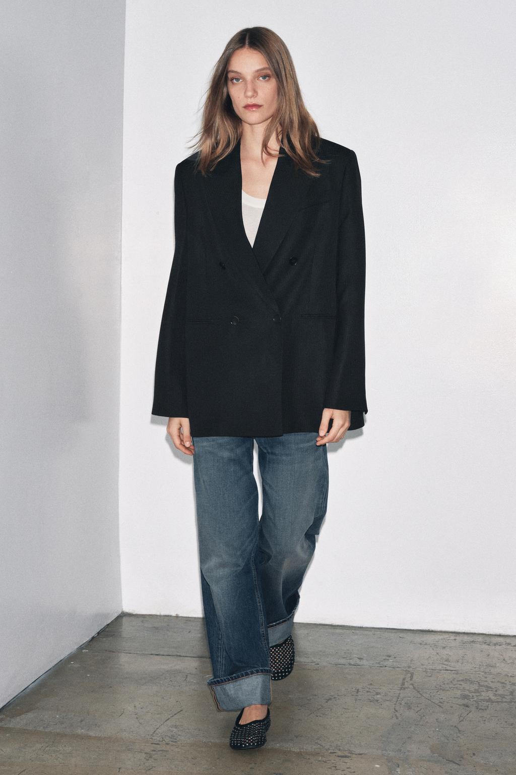 LIMITED EDITION ZW COLLECTION STRIPED WOOL BLEND BLAZER
