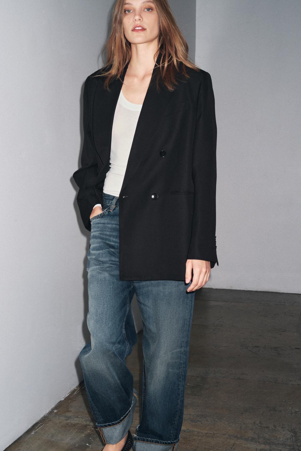 LIMITED EDITION ZW COLLECTION STRIPED WOOL BLEND BLAZER