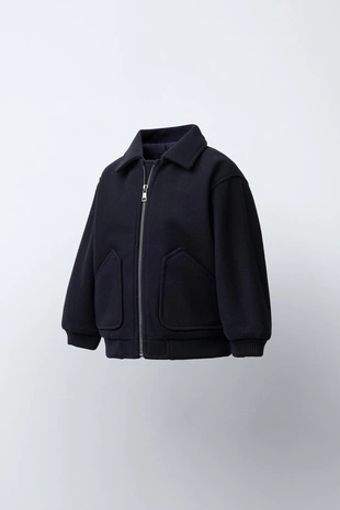 Navy blue | 5854/562/401 - Zara Куртка из синтетической шерсти с карманами