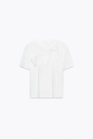 Футболка с бантом спереди- Заказать в России