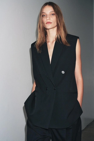 Купить Zara Двубортный жилет оверсайз — ZW COLLECTION