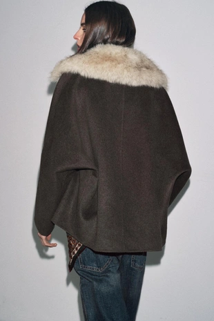 Куртка из шерсти с меховым воротником — ZW COLLECTION- Заказать в России