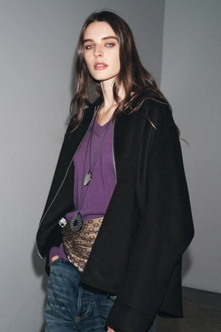 Куртка из смесовой шерсти на молнии — ZW COLLECTION