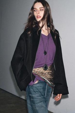 Куртка из смесовой шерсти на молнии — ZW COLLECTION- Заказать в России