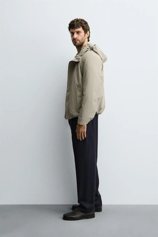 Парка с полиуретановым покрытием и капюшоном- Заказать в России