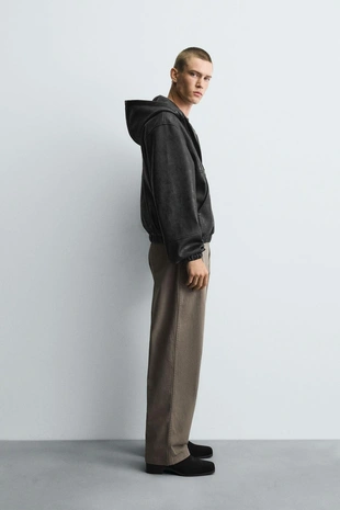 Куртка из искусственной кожи с капюшоном- Заказать в России