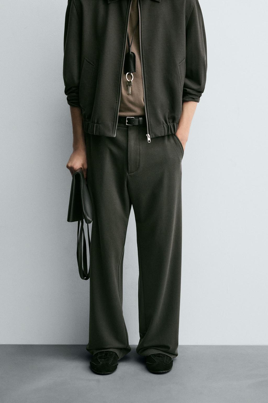 БРЮКИ RELAXED FIT ИЗ СТРУЯЩЕЙСЯ ТКАНИ