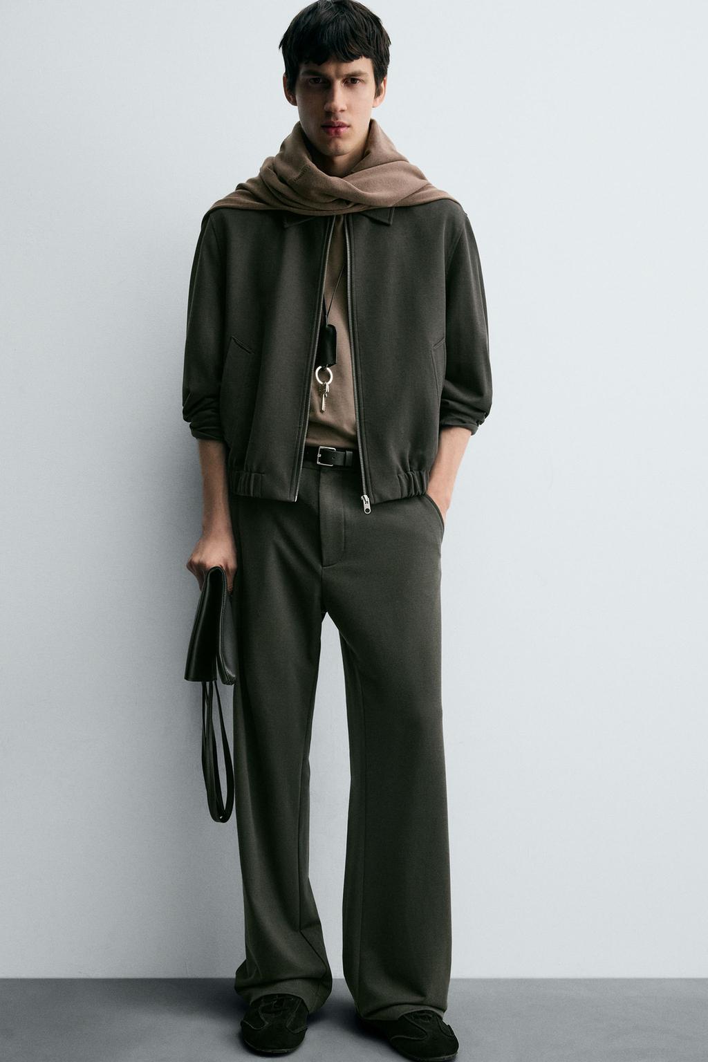 БРЮКИ RELAXED FIT ИЗ СТРУЯЩЕЙСЯ ТКАНИ