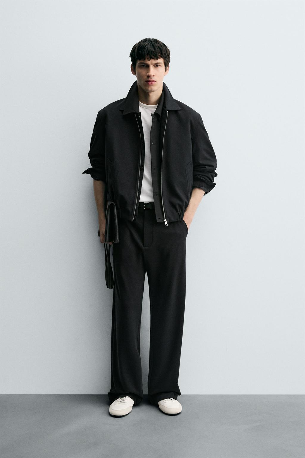 БРЮКИ RELAXED FIT ИЗ СТРУЯЩЕЙСЯ ТКАНИ