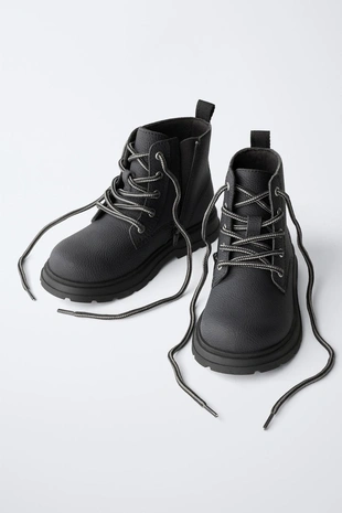 Black | 7118/630/800 - Zara Ботинки со шнуровкой