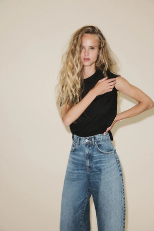 Джинсы BARREL TRF с высокой посадкой