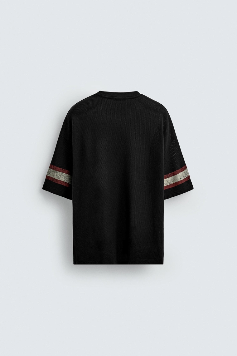 Вязанная футболка varsity с открытым трикотажем