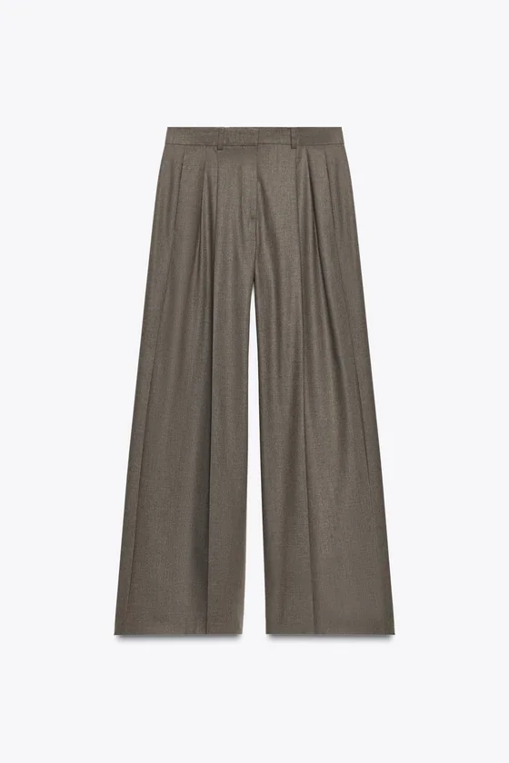 ШИРОКИЕ БРЮКИ С ЗАЩИПАМИ — коллекция Zara «ZW»
