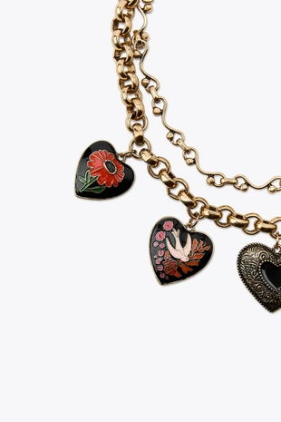 Набор из 2 металлических ожерелий с сердцами- Заказать в России