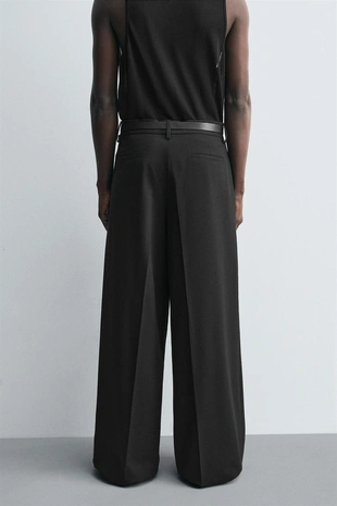 Брюки WIDE FIT со складками- Заказать в России