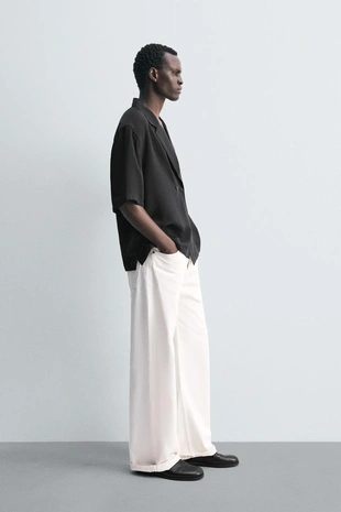 Рубашка-кимоно струящегося покроя- Заказать в России