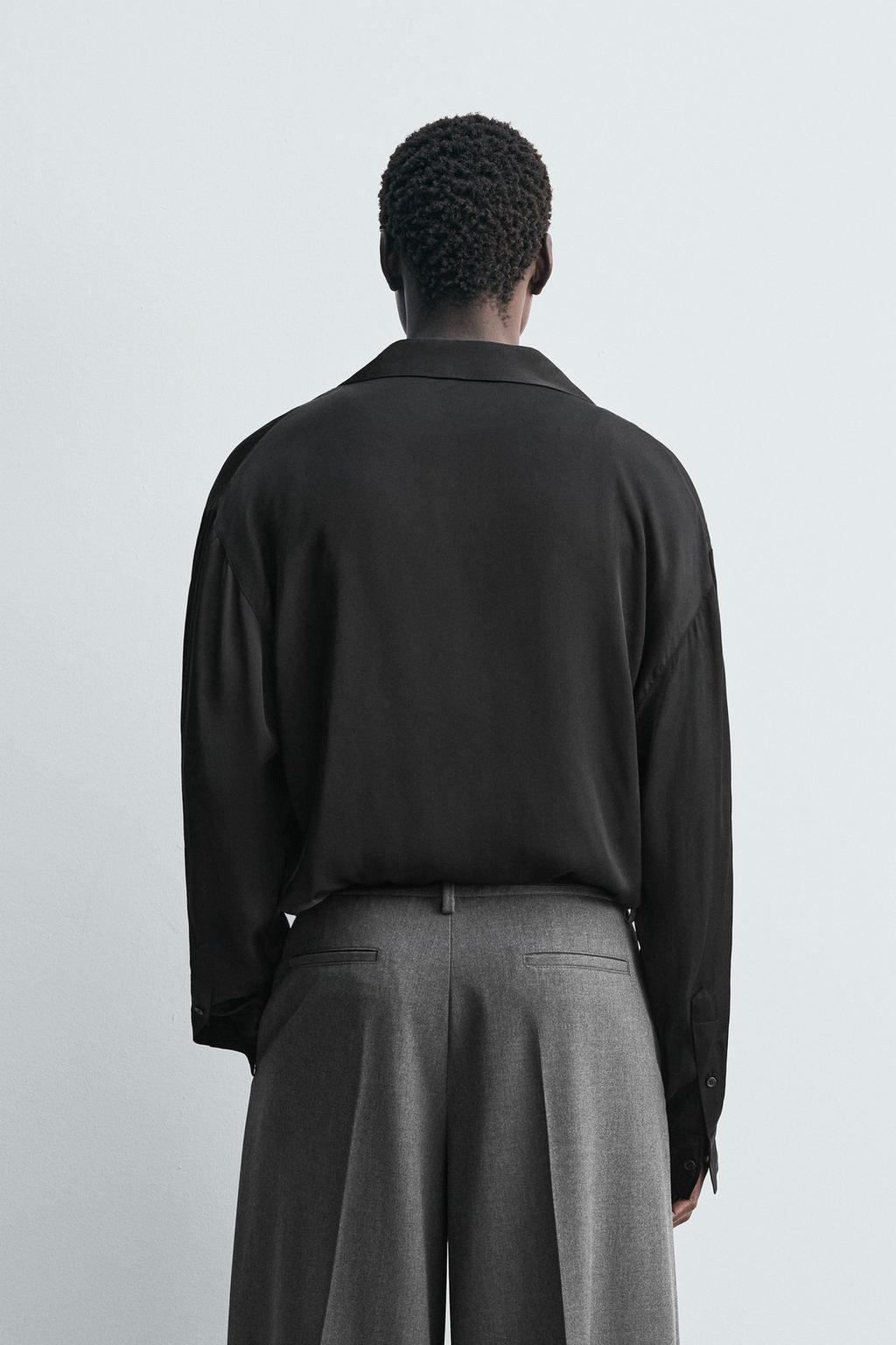 РУБАШКА RELAXED FIT ИЗ СТРУЯЩЕЙСЯ ТКАНИ