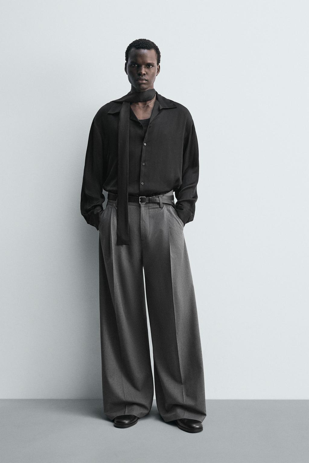 РУБАШКА RELAXED FIT ИЗ СТРУЯЩЕЙСЯ ТКАНИ