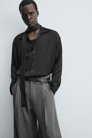 Брюки WIDE FIT со складками- Заказать в России