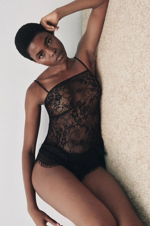 Кружевной комбинезон на бретелях- Заказать в России