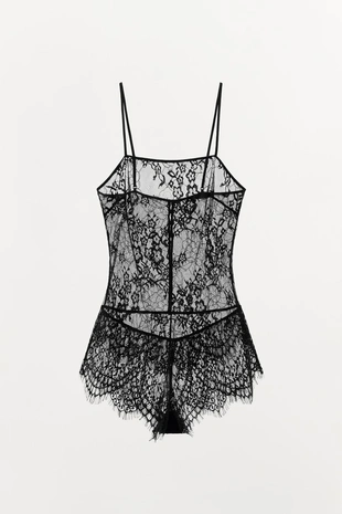 Кружевной комбинезон на бретелях- Заказать в России