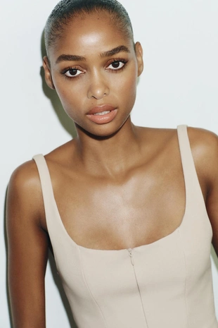 Топ с баской и молнией- Заказать в России