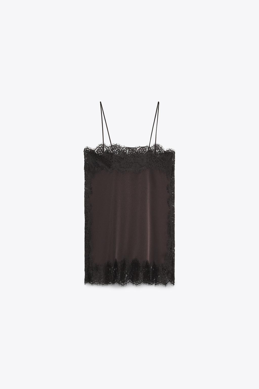 АТЛАСНЫЙ КРУЖЕВНОЙ ТОП — ZW COLLECTION