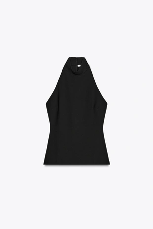 Креповый топ с горловиной халтер- Заказать в России