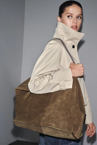 Большая замшевая сумка-шопер- Заказать в России