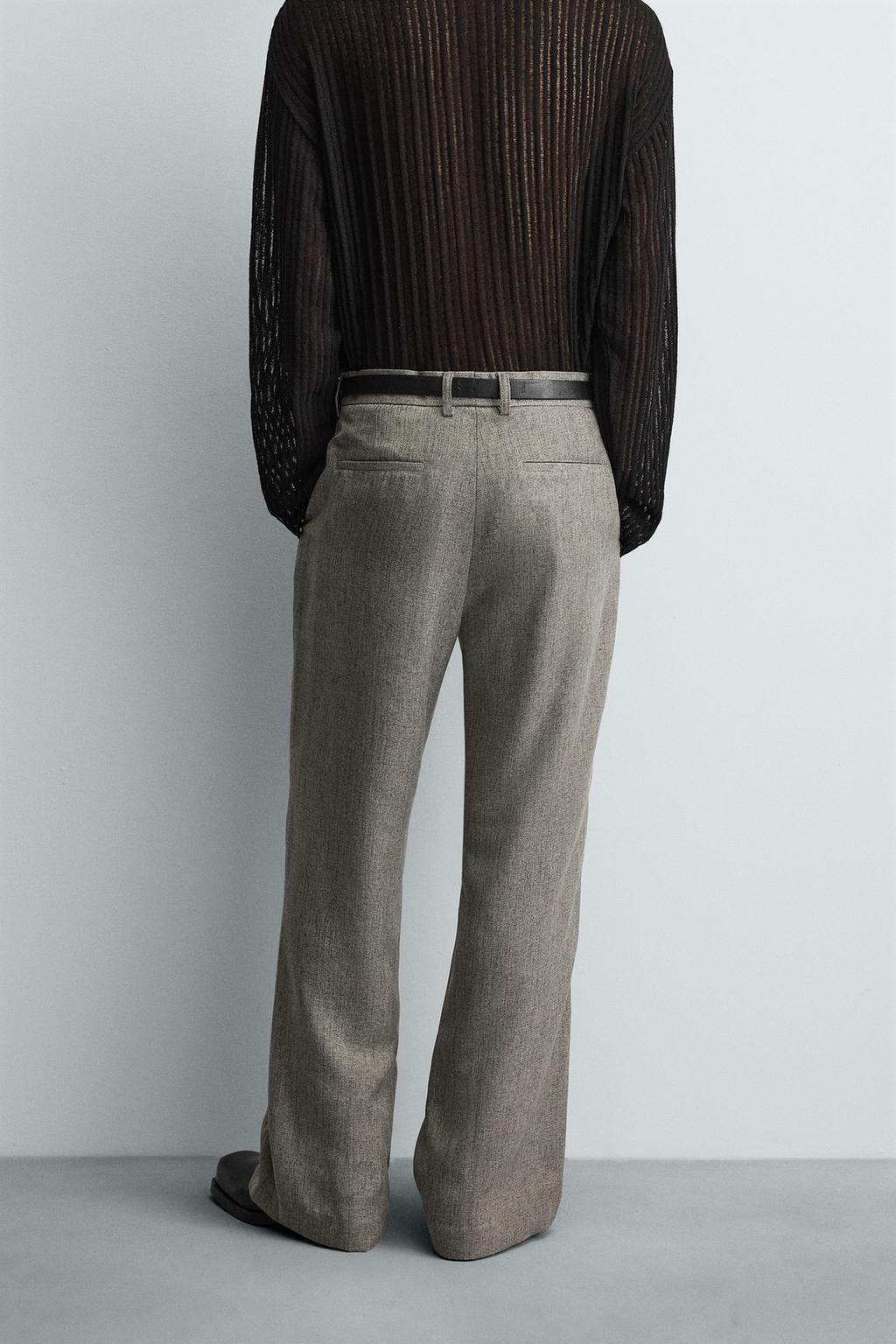БРЮКИ FLARED FIT ИЗ РЕЛЬЕФНОЙ ТКАНИ