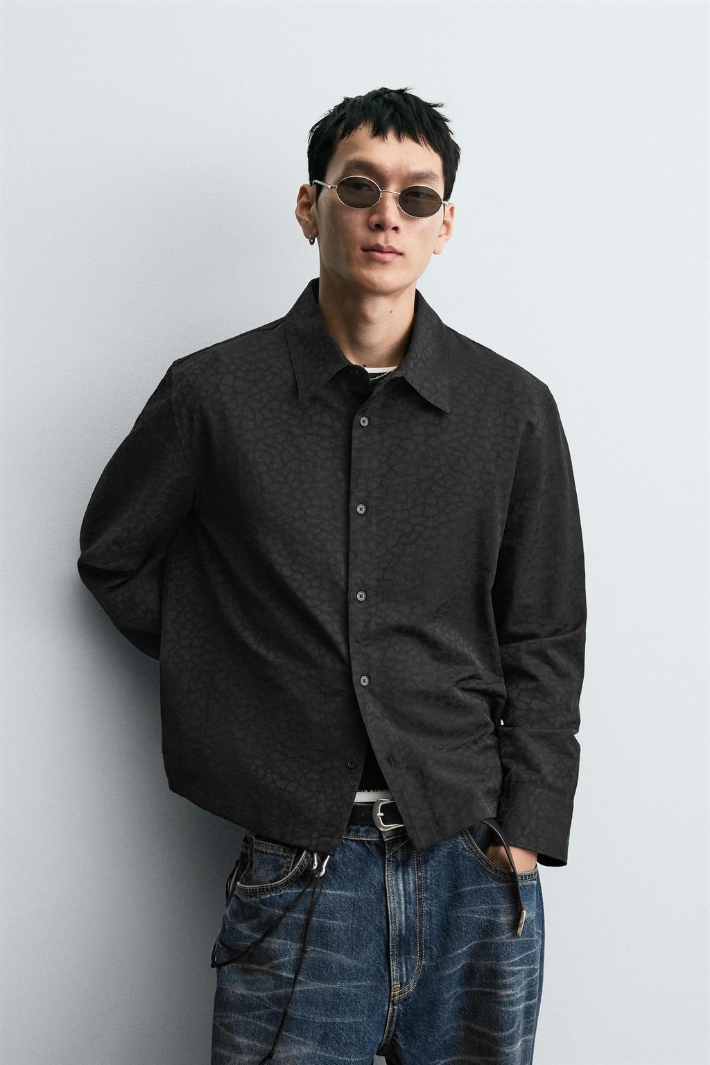 РУБАШКА JACQUARD С ГЕОМЕТРИЧЕСКИМ УЗОРОМ