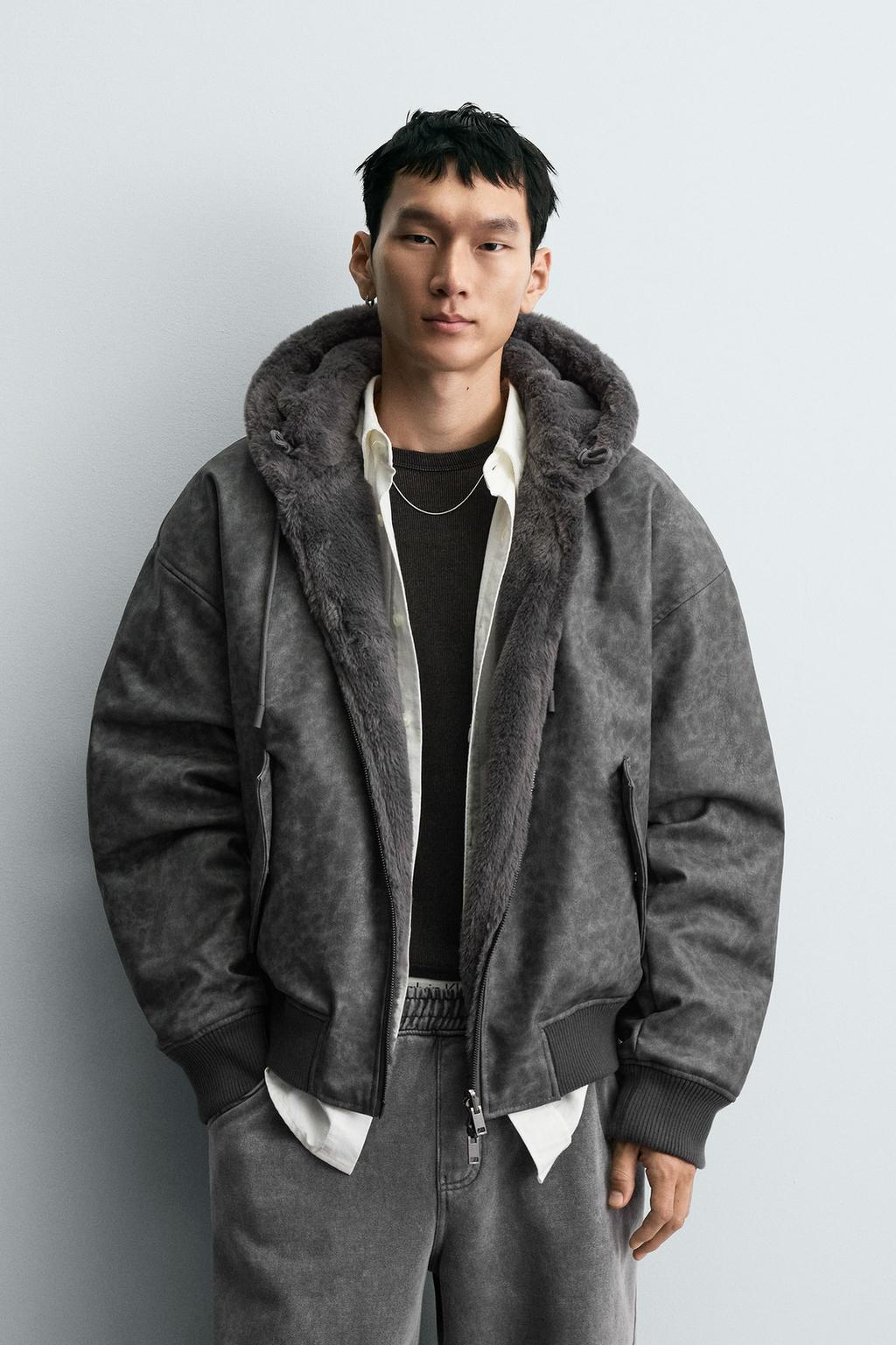 ★新品★UND REVERSIBLE BONDING JACKET Zara Бомбер reversible искусственный мех - Цвет черный - black