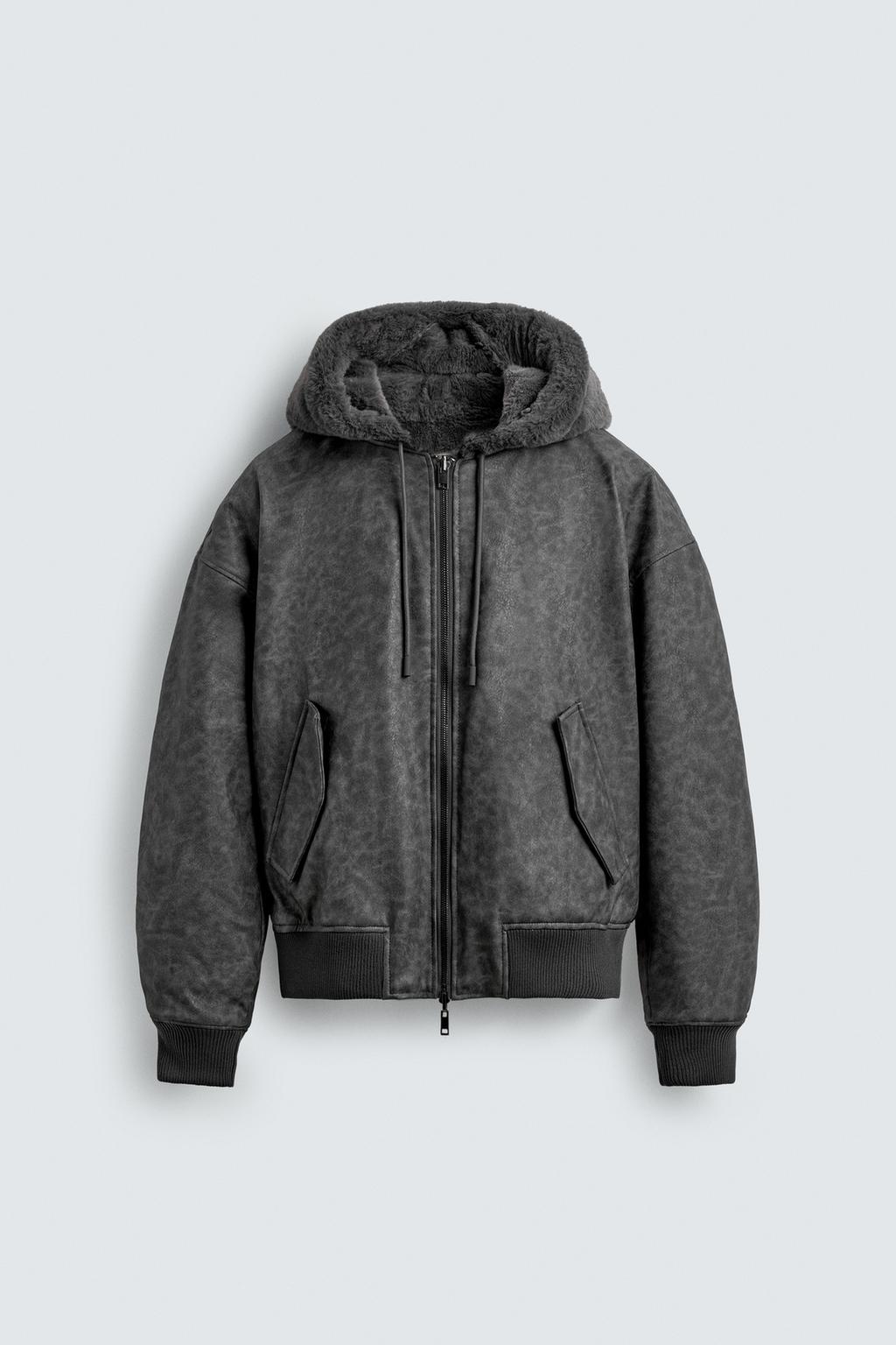 ★新品★UND REVERSIBLE BONDING JACKET Zara Бомбер reversible искусственный мех - Цвет черный - black