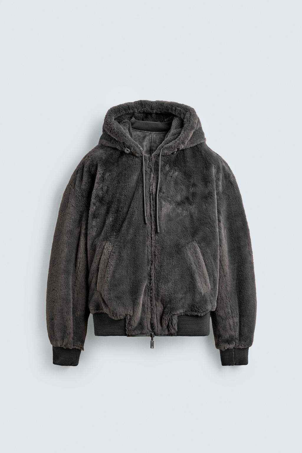 ★新品★UND REVERSIBLE BONDING JACKET Zara Бомбер reversible искусственная кожа - Цвет антрацитово-серый