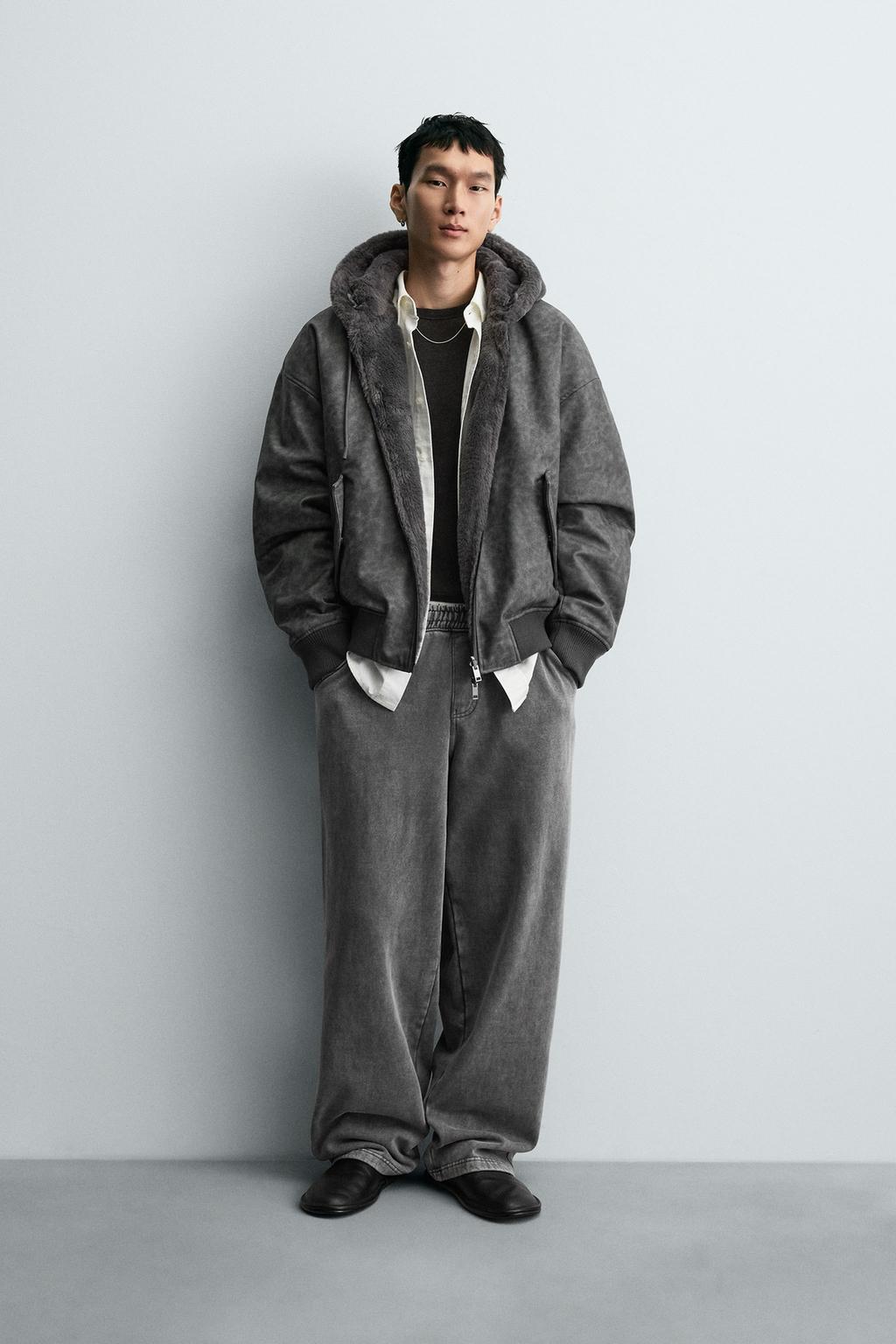 ★新品★UND REVERSIBLE BONDING JACKET Zara Бомбер reversible искусственный мех - Цвет черный - black