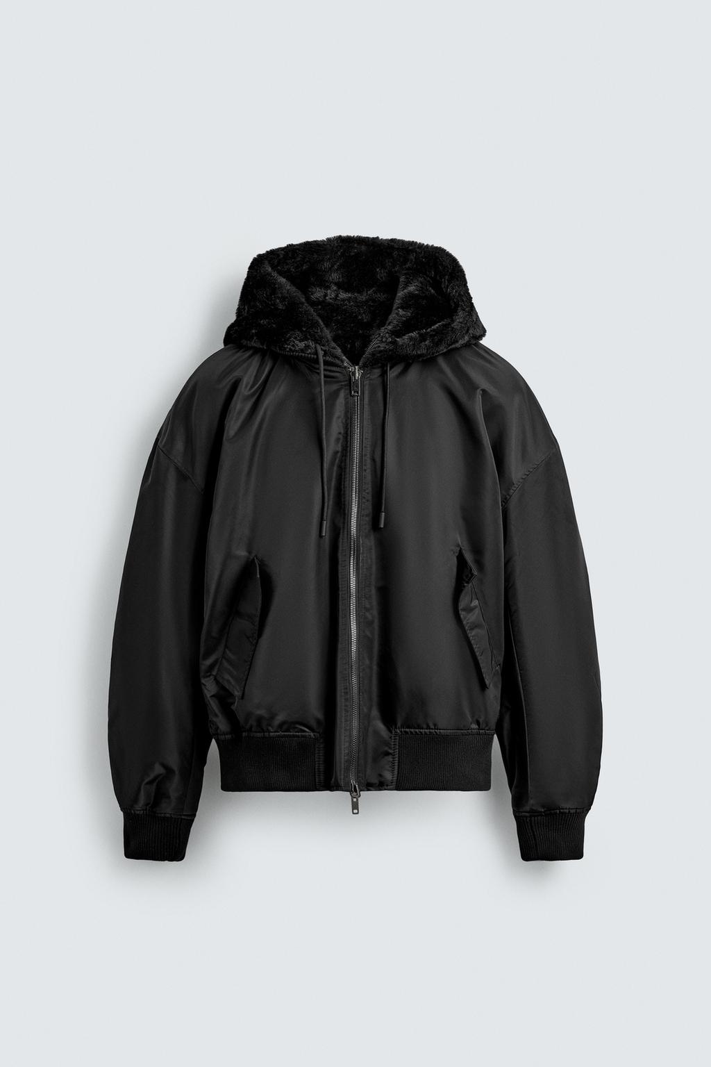 ★新品★UND REVERSIBLE BONDING JACKET Zara Бомбер reversible искусственный мех - Цвет черный - black