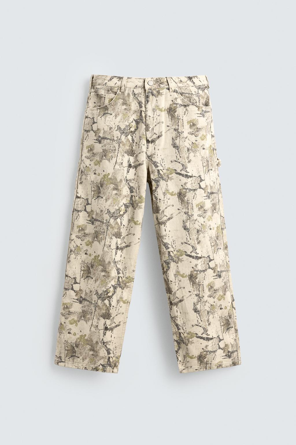 БРЮКИ-КАРГО BAGGY FIT С АБСТРАКТНЫМ ПРИНТОМ