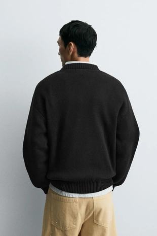 Свитер из хлопка с рельефной тканью