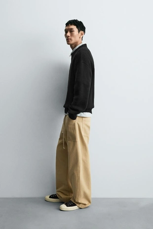 Свитер из хлопка с рельефной тканью