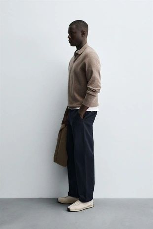 Брюки STRAIGHT FIT из ткани с узором- Заказать в России