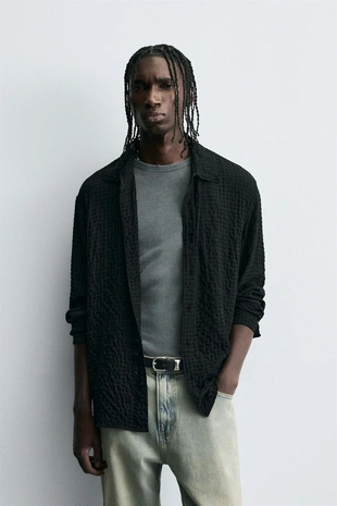 Рубашка в клетку структурная- Заказать в России