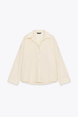 Рубашка из поплина с пуговицами- Заказать в России