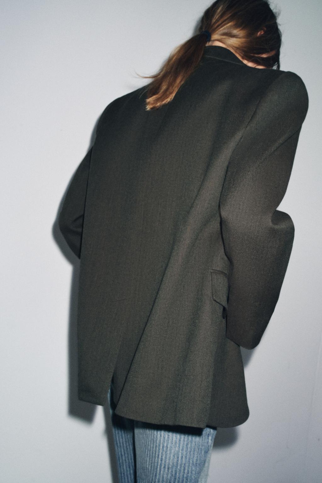 Zara overside блейзер с шерстью коллекция zara «zw» - Цвет зеленый