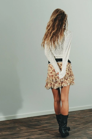 Топ из мягкого кружева со сборками- Заказать в России