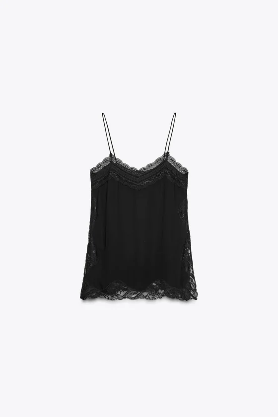 ТОП В БЕЛЬЕВОМ СТИЛЕ С КРУЖЕВОМ — коллекция Zara «ZW»