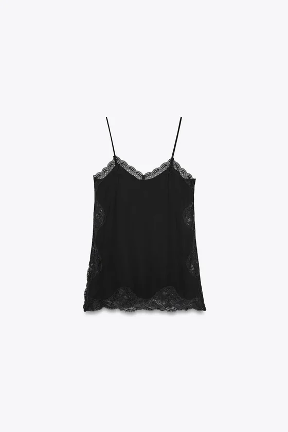 ТОП В БЕЛЬЕВОМ СТИЛЕ С КРУЖЕВОМ — коллекция Zara «ZW»
