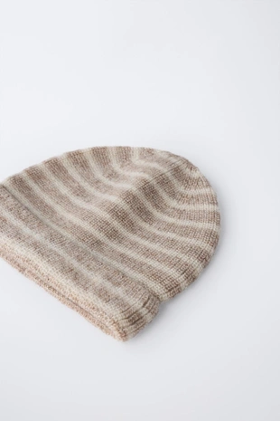 Купить Zara Шапка из шерсти и кашемира в полоску